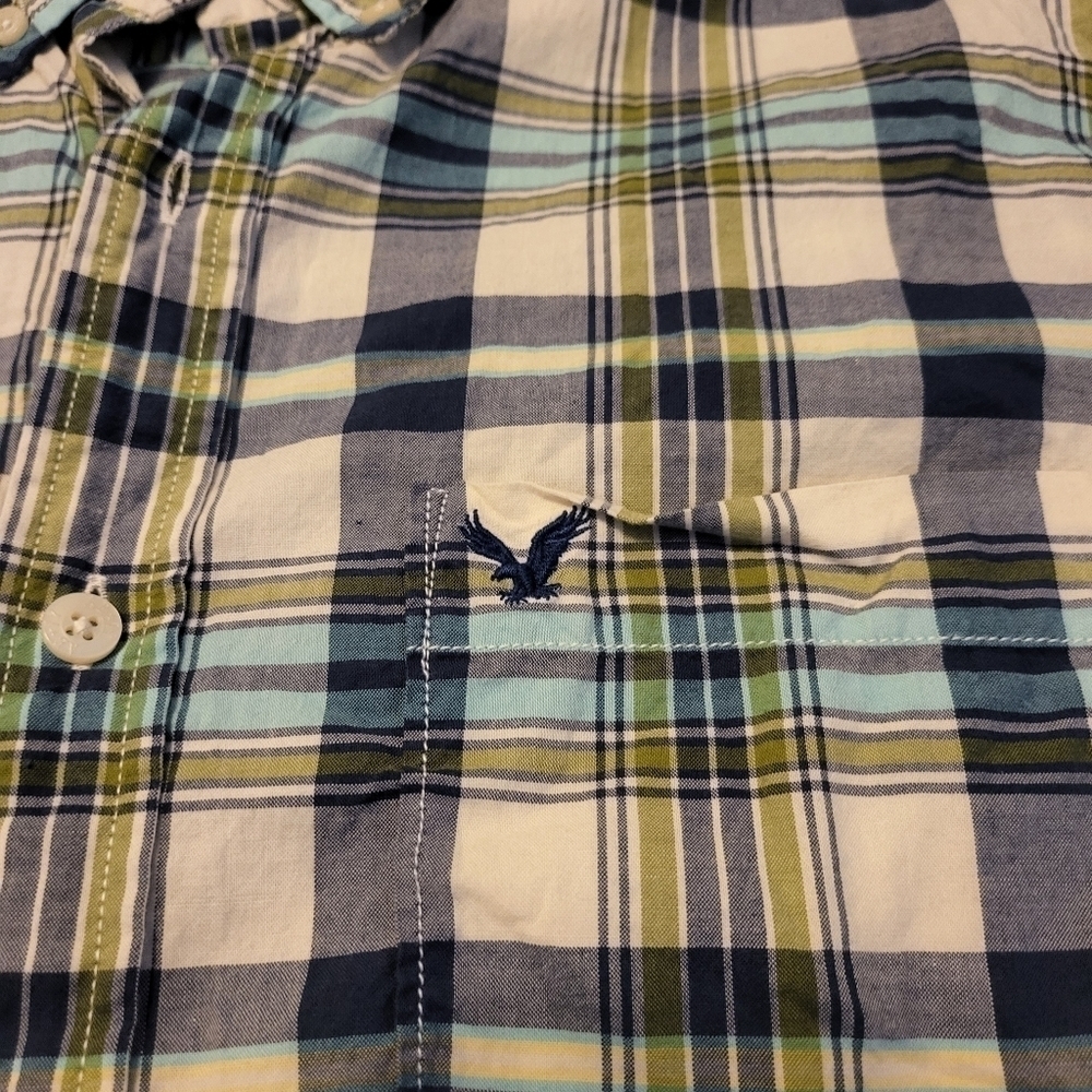 American Eagle Mens Plaid Button Down Shirt - Picture 4 of 5